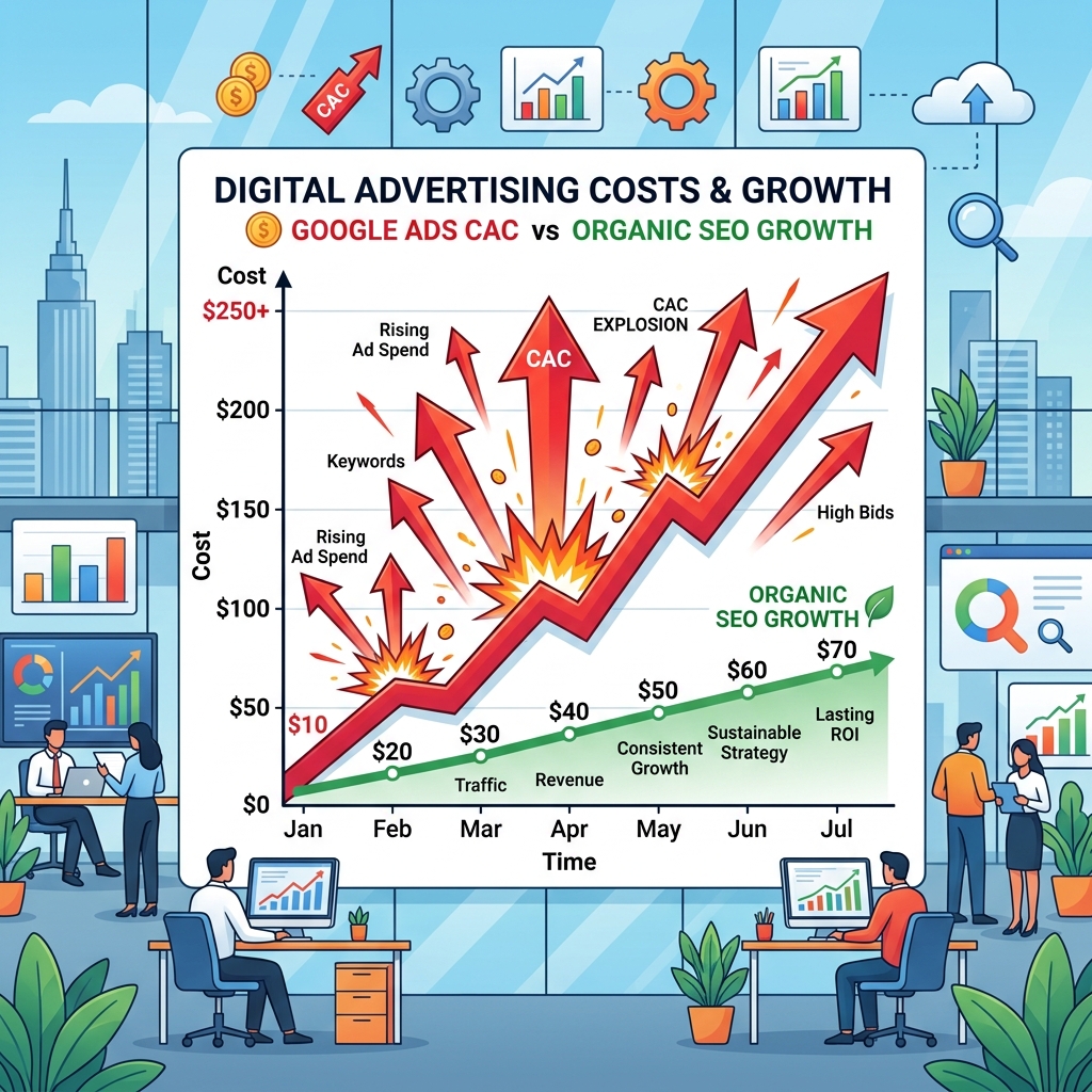 Esplosione CAC Google Ads vs Crescita SEO 2026