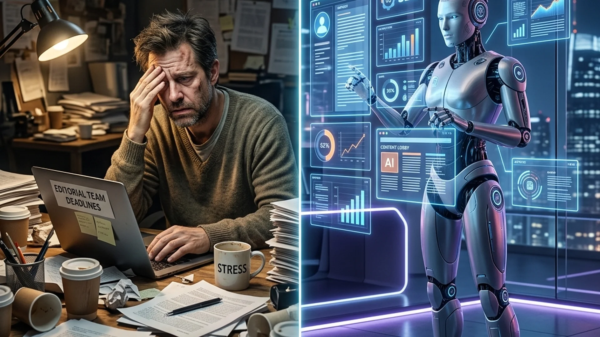 L'équipe interne stressée contre l'automatisation ContentLobby